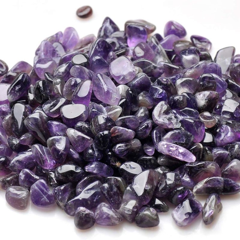 WAYBER 1 Lb/460g Natural Purple Amethyst Quartz Crystal Stones Irregular Decorative Pebble Rock Sand for Aquarium/Fish Turtle Tank/Vase Fillers/Air Plants/Succulent Plants Decor (Fill 1 Cup) - Image 1